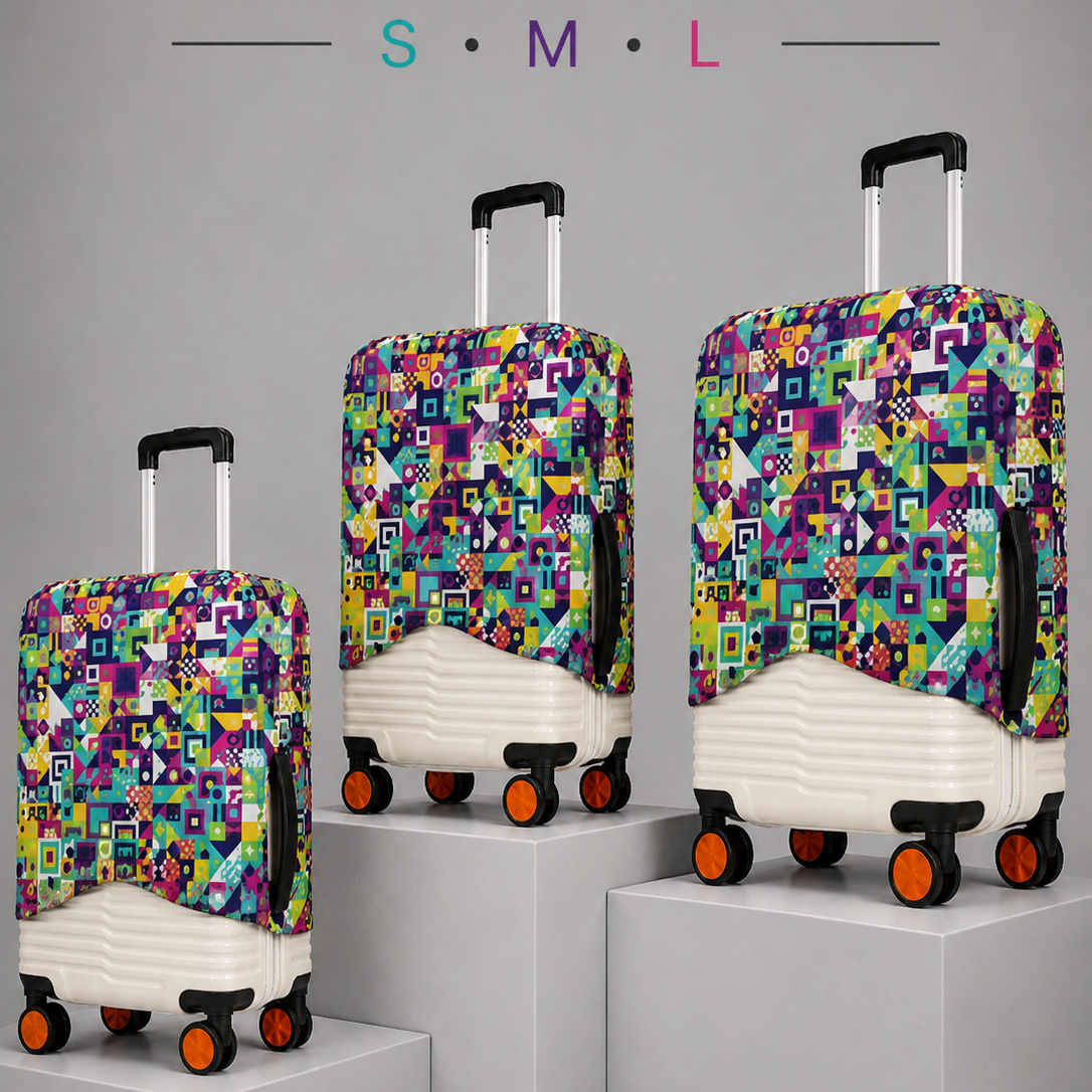 Premium Suitcase Cover (GEOMETRIC POP)