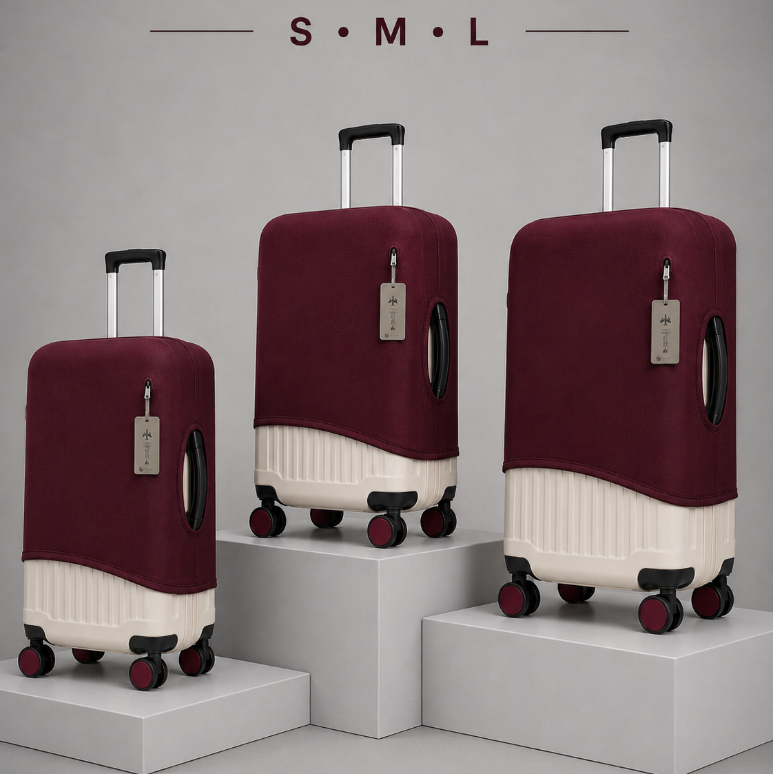 Premium Suitcase Cover (MAROON)