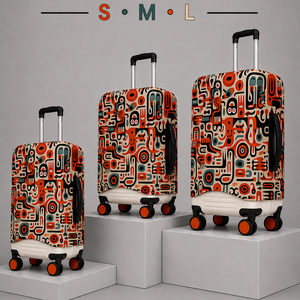 Premium Suitcase Cover (RETRO FUSION)