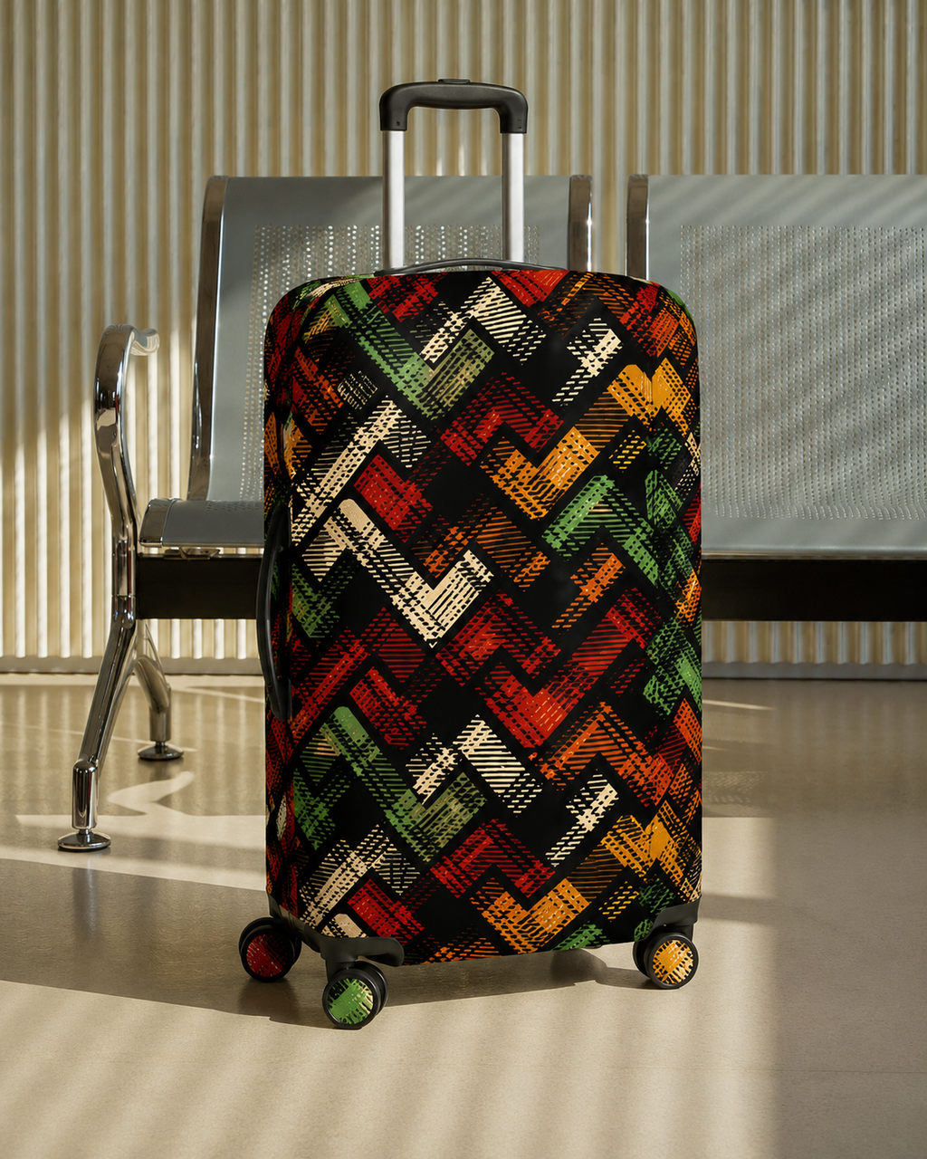 Premium Suitcase Cover (URBAN CHEVRON)