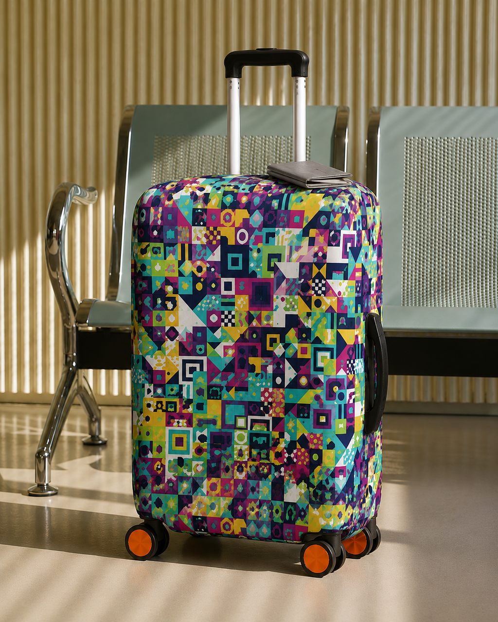 Premium Suitcase Cover (GEOMETRIC POP)